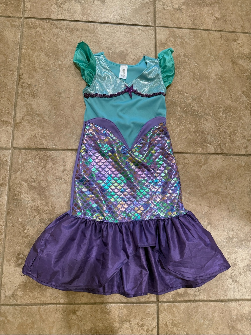 Little Adventures Purple Sparkle Mermaid - Girls Medium 3-5 Years